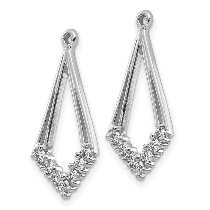 14k White Gold AA Diamond Shaped Diamond Earring Jacket-EJM5332-025-WA