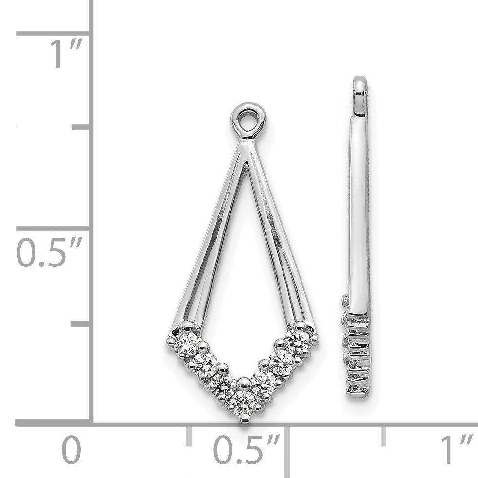 14k White Gold AA Diamond Shaped Diamond Earring Jacket-EJM5332-025-WA