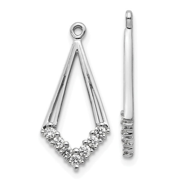 14k White Gold AA Diamond Shaped Diamond Earring Jacket-EJM5332-025-WA