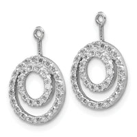 14k White Gold Double Circle Diamond Earring Jackets-EJM5333-003-WA