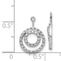 14k White Gold Double Circle Diamond Earring Jackets-EJM5333-003-WA