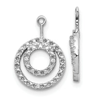 14k White Gold Double Circle Diamond Earring Jackets-EJM5333-003-WA