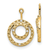 14k Double Circle Diamond Earring Jackets-EJM5333-003-YA