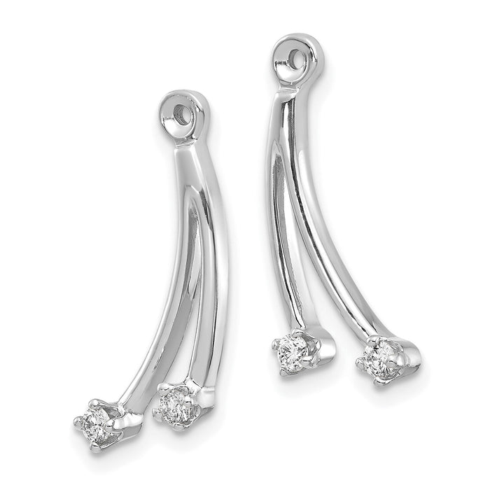 14k White Gold AA 2 Stone Dangle Diamond Earring Jacket-EJM5334-013-WA