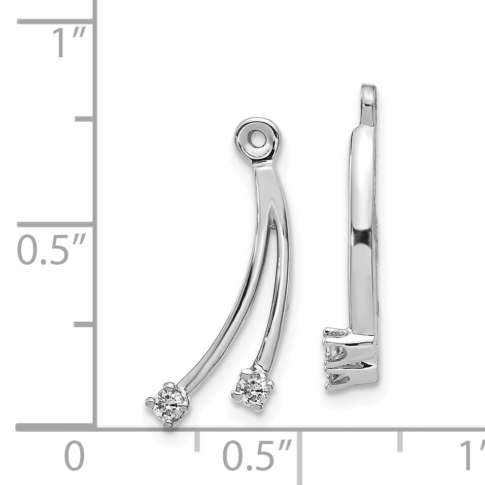 14k White Gold AA 2 Stone Dangle Diamond Earring Jacket-EJM5334-013-WA