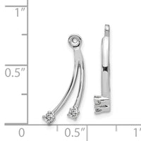 14k White Gold AA 2 Stone Dangle Diamond Earring Jacket-EJM5334-013-WA