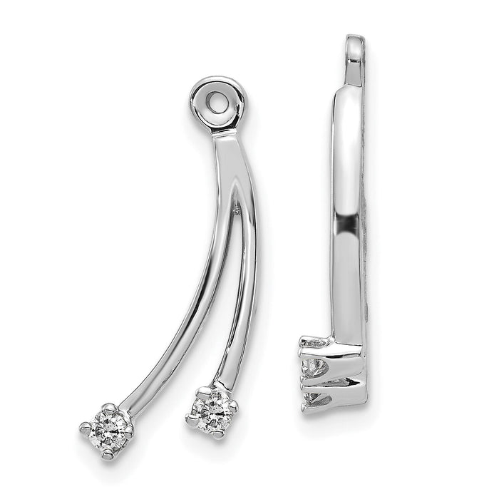 14k White Gold AA 2 Stone Dangle Diamond Earring Jacket-EJM5334-013-WA