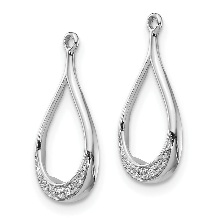 14k White Gold Diamond Earring Jackets-EJM5335-002-WA
