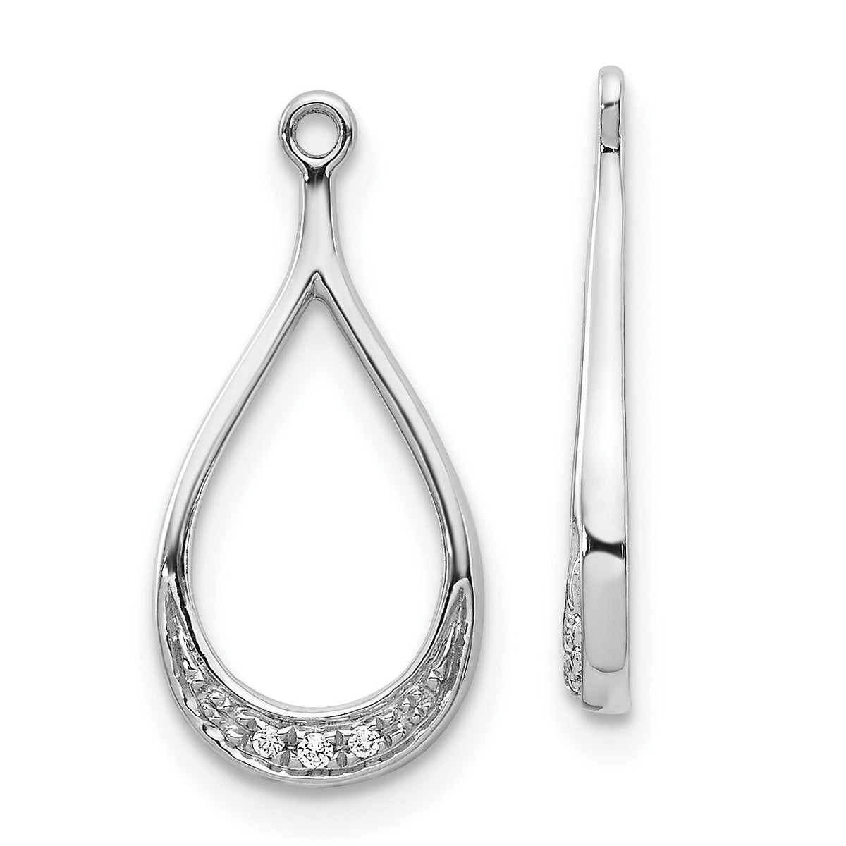 14k White Gold Diamond Earring Jackets-EJM5335-002-WA