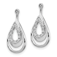 14k White Gold Double Teardrop Diamond Earring Jackets-EJM5335-008-WA