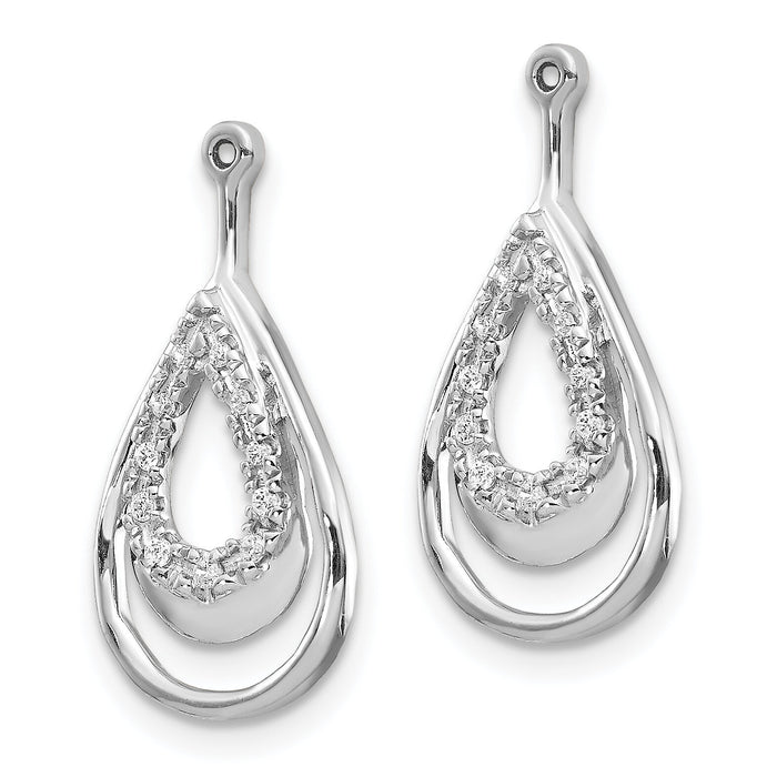 14k White Gold Double Teardrop Diamond Earring Jackets-EJM5335-008-WA