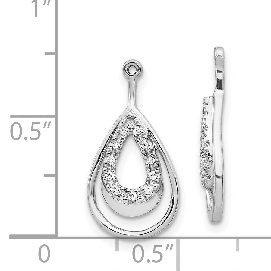 14k White Gold Double Teardrop Diamond Earring Jackets-EJM5335-008-WA