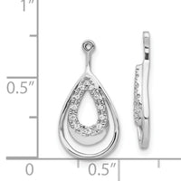 14k White Gold Double Teardrop Diamond Earring Jackets-EJM5335-008-WA
