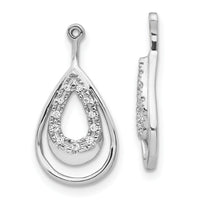 14k White Gold Double Teardrop Diamond Earring Jackets-EJM5335-008-WA