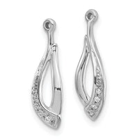 14k White Gold Twisted Teardrop Diamond Earring Jackets-EJM5336-004-WA