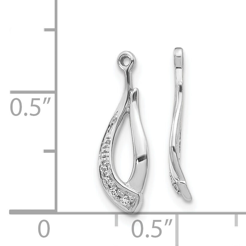 14k White Gold Twisted Teardrop Diamond Earring Jackets-EJM5336-004-WA