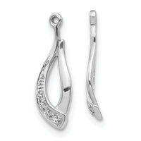 14k White Gold Twisted Teardrop Diamond Earring Jackets-EJM5336-004-WA