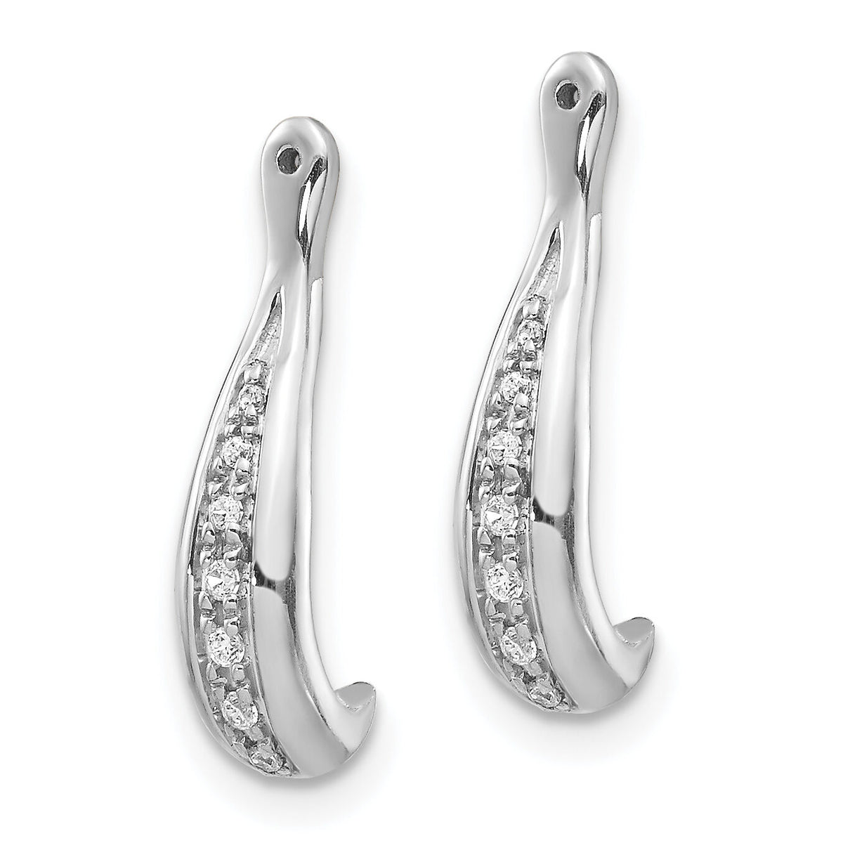 14k White Gold Diamond Earring Jackets-EJM5337-006-WA