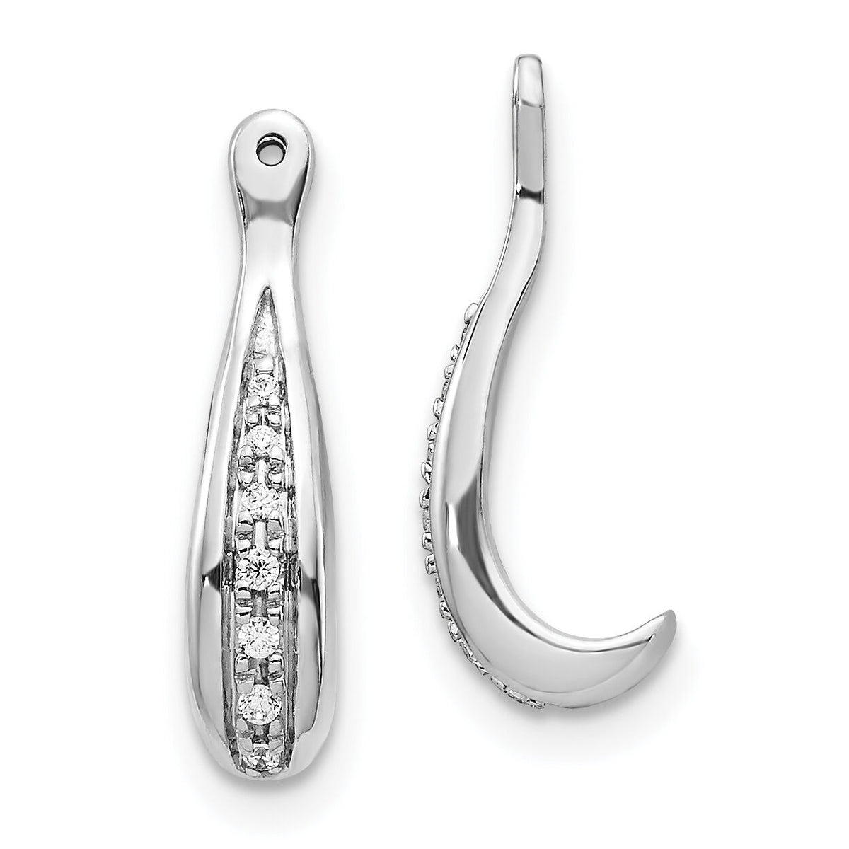 14k White Gold Diamond Earring Jackets-EJM5337-006-WA