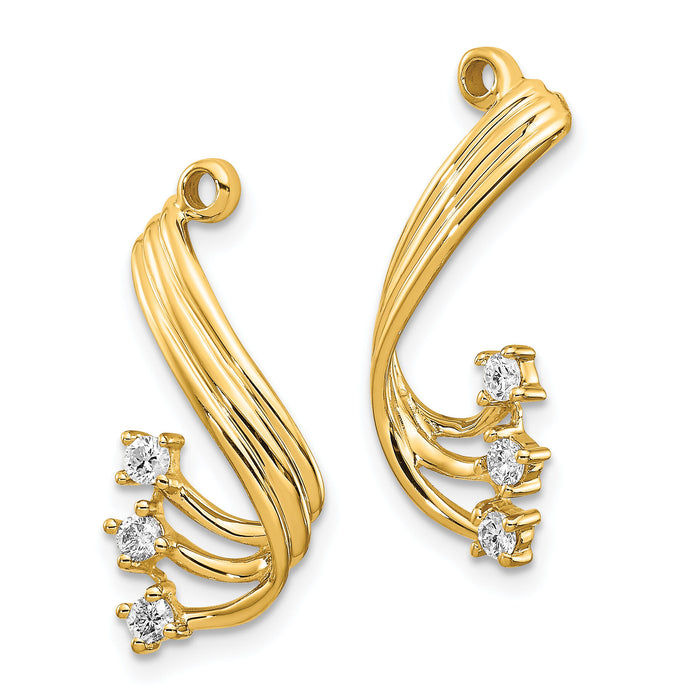 14k AA Fancy Twist Diamond Earring Jacket-EJM5339-020-YA