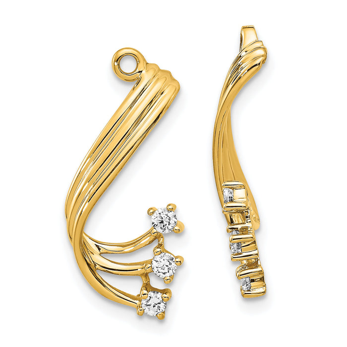 14k AA Fancy Twist Diamond Earring Jacket-EJM5339-020-YA
