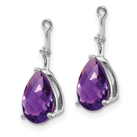 14k White Gold Diamond and Amethyst Earring Jackets-EJM5340-AM-001-WA