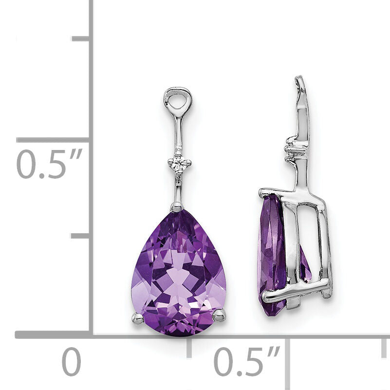 14k White Gold Diamond and Amethyst Earring Jackets-EJM5340-AM-001-WA