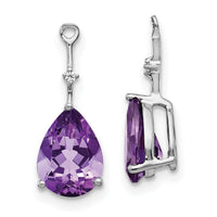 14k White Gold Diamond and Amethyst Earring Jackets-EJM5340-AM-001-WA