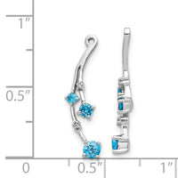 14k White Gold Diamond and Blue Topaz Dangle Earring Jackets-EJM5342-BT-001-WA