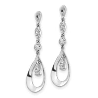 14k White Gold Teardrop Dangle Diamond Earring Jackets-EJM5343-013-WA