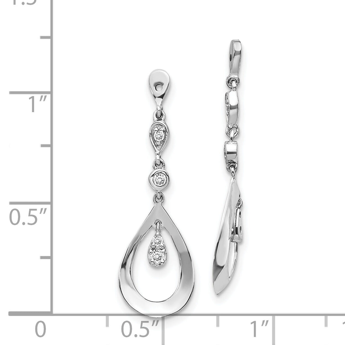 14k White Gold Teardrop Dangle Diamond Earring Jackets-EJM5343-013-WA