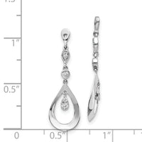 14k White Gold Teardrop Dangle Diamond Earring Jackets-EJM5343-013-WA
