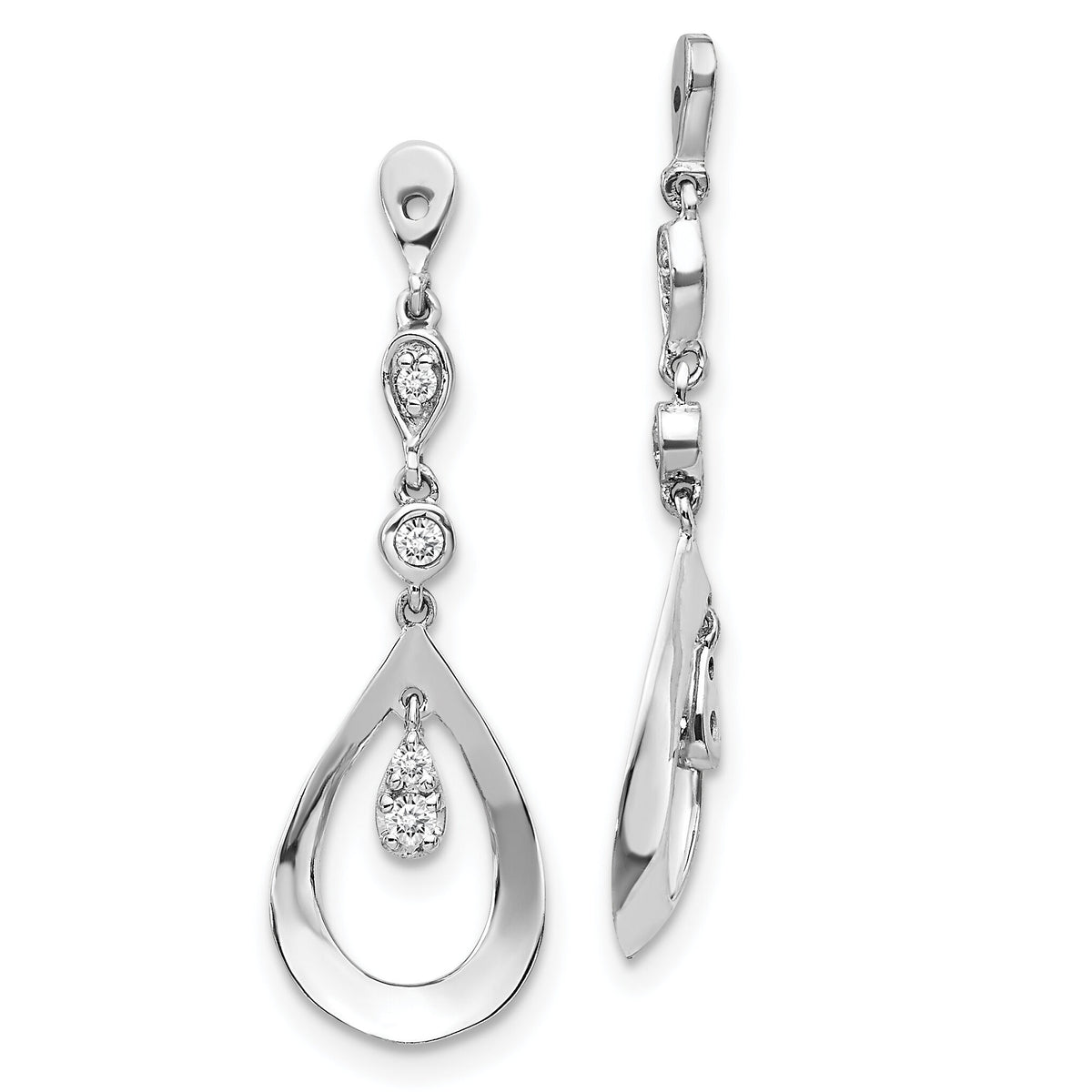 14k White Gold Teardrop Dangle Diamond Earring Jackets-EJM5343-013-WA