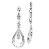 14k White Gold Teardrop Dangle Diamond Earring Jackets-EJM5343-013-WA