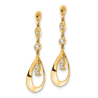 14k Teardrop Dangle Diamond Earring Jackets-EJM5343-013-YA