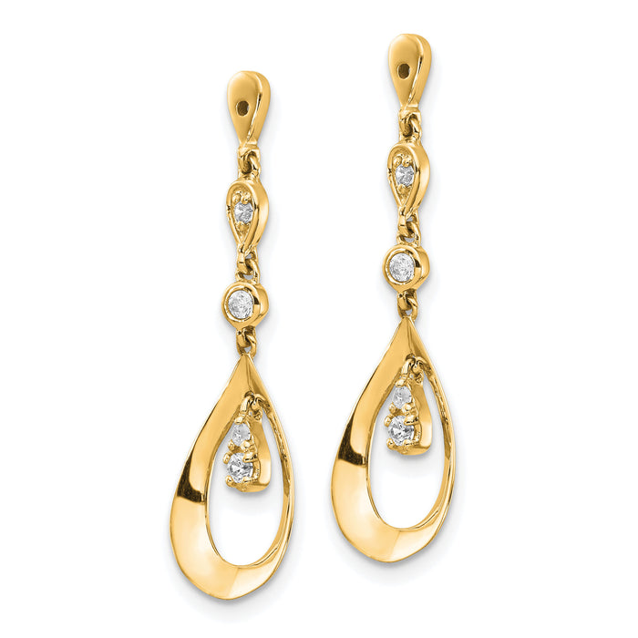 14k Teardrop Dangle Diamond Earring Jackets-EJM5343-013-YA