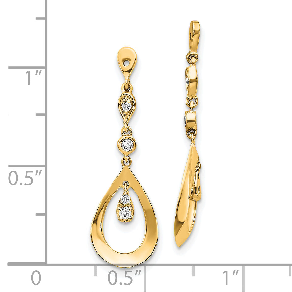 14k Teardrop Dangle Diamond Earring Jackets-EJM5343-013-YA