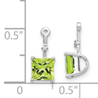 14k White Gold Diamond and Square Peridot Earring Jackets-EJM5345-PE-001-WA