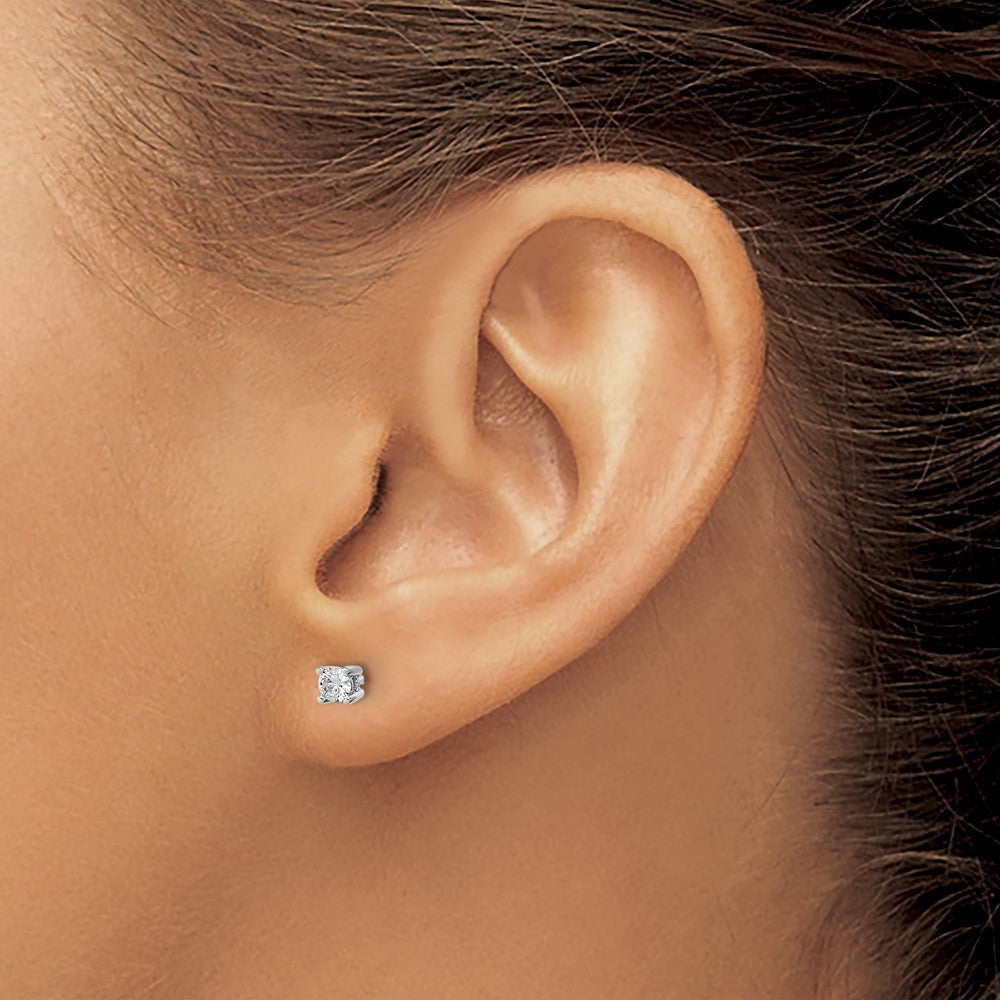 14kw 1/5 ctw Cert Lab Grown Dia VS+ F+ Round 4 Prong Hvy Wt Earring-EM1006-020C-WLD