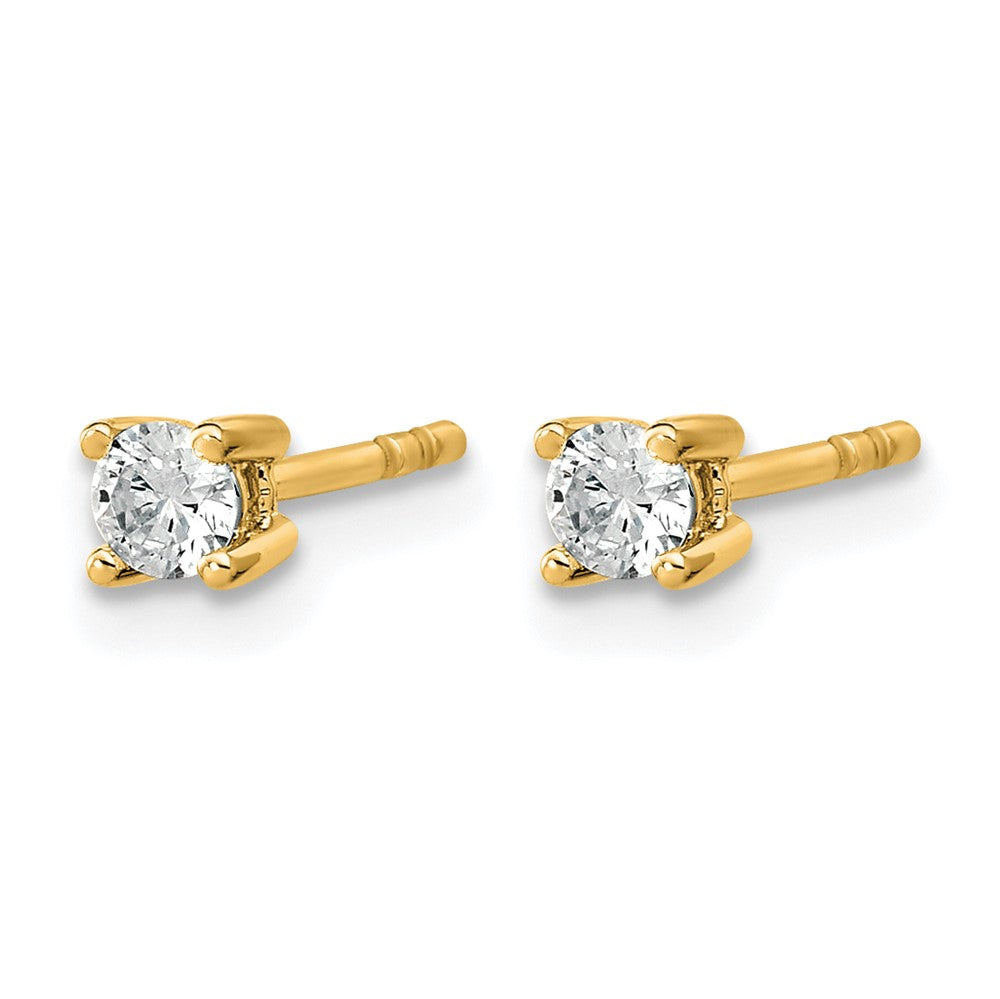 14ky 1/5 ctw Cert Lab Grown Dia VS+ F+ Round 4 Prong Hvy Wt Earring-EM1006-020C-LD