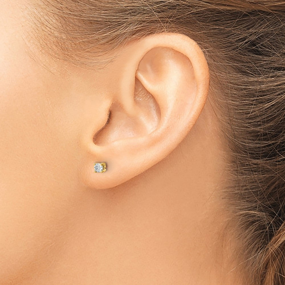 14ky 1/5 ctw Cert Lab Grown Dia VS+ F+ Round 4 Prong Hvy Wt Earring-EM1006-020C-LD