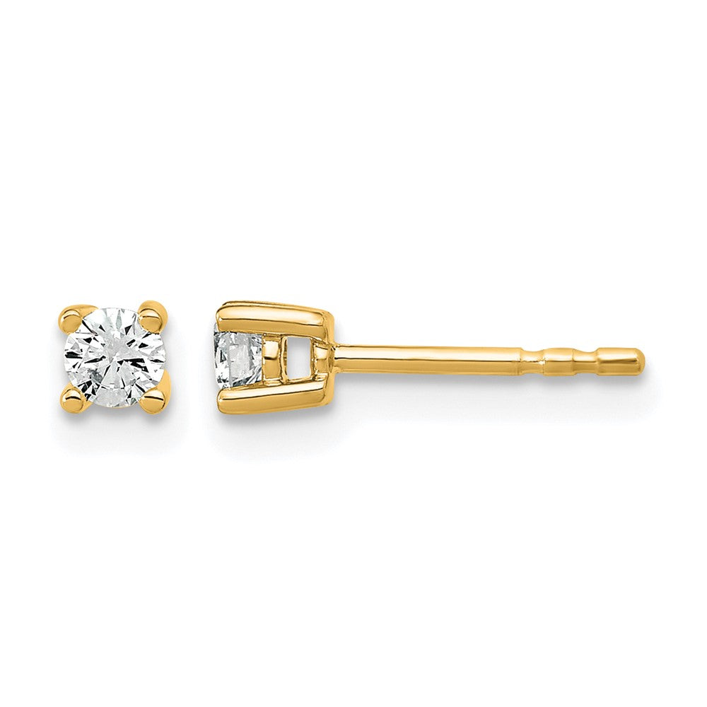 14ky 1/5 ctw Cert Lab Grown Dia VS+ F+ Round 4 Prong Hvy Wt Earring-EM1006-020C-LD