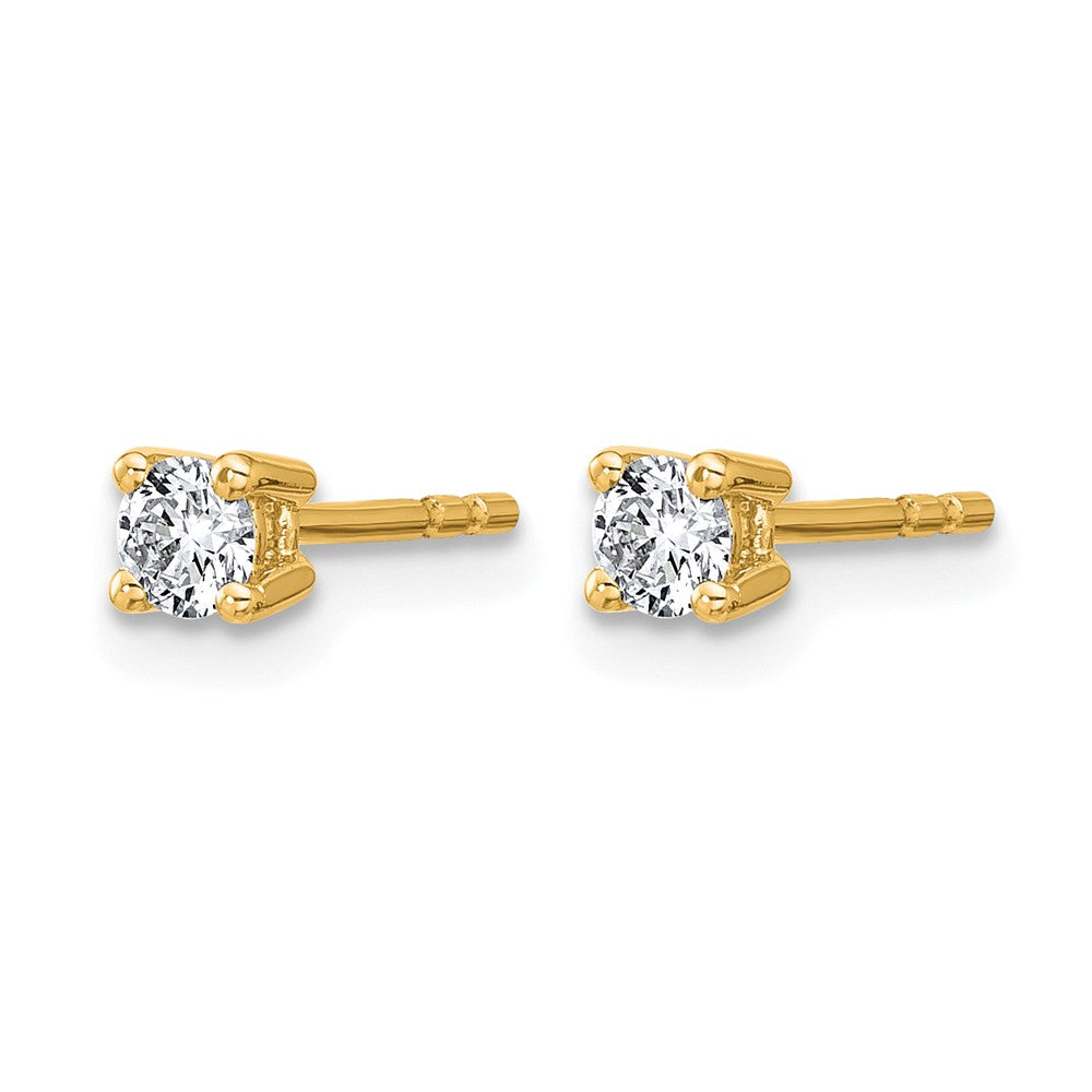 14ky 1/4 ctw Cert Lab Grown Dia VS+ F+ Round 4 Prong Hvy Wt Earring-EM1006-025C-LD
