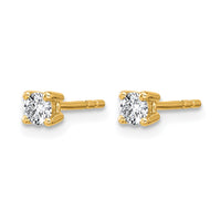 14ky 1/4 ctw Cert Lab Grown Dia VS+ F+ Round 4 Prong Hvy Wt Earring-EM1006-025C-LD