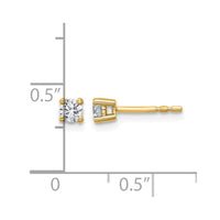 14ky 1/4 ctw Cert Lab Grown Dia VS+ F+ Round 4 Prong Hvy Wt Earring-EM1006-025C-LD