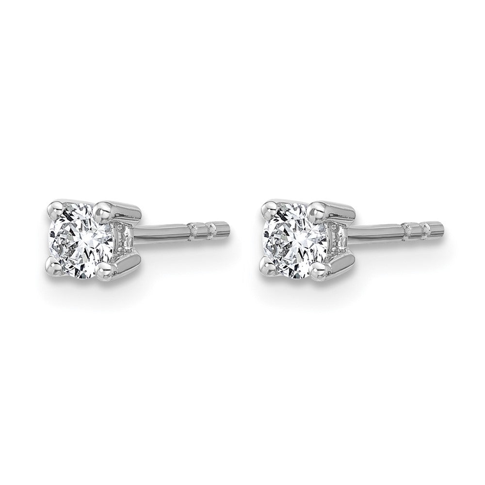 14kw 1/3 ctw Cert Lab Grown Dia VS/SI+ G+ Round 4 Prong Hvy Wt Earring-EM1006-033C-WLG