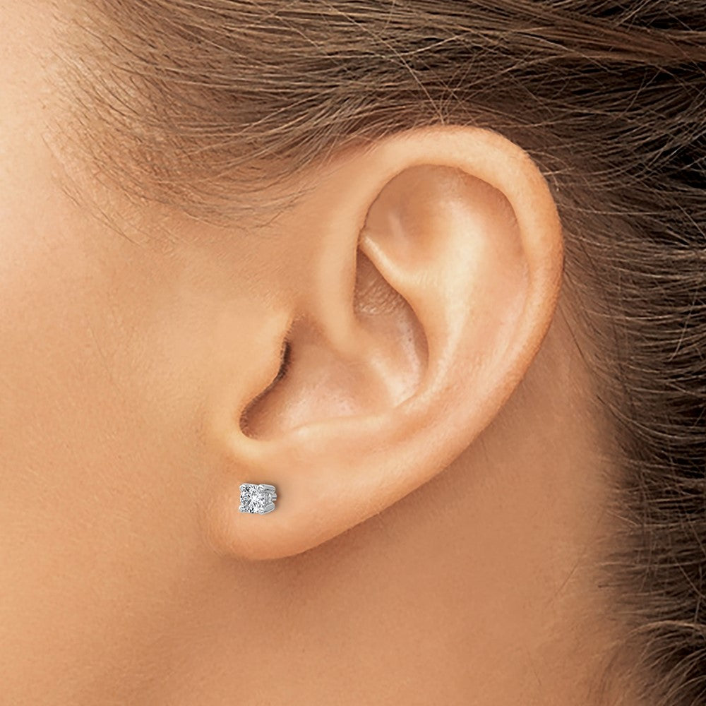 14kw 1/3 ctw Cert Lab Grown Dia VS/SI+ G+ Round 4 Prong Hvy Wt Earring-EM1006-033C-WLG
