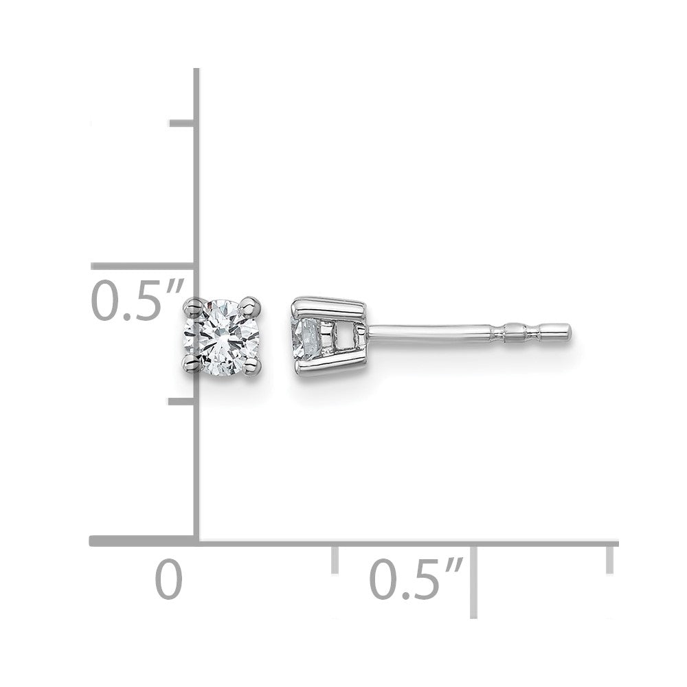 14kw 1/3 ctw Cert Lab Grown Dia VS+ F+ Round 4 Prong Hvy Wt Earring-EM1006-033C-WLD