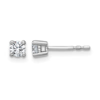 14kw 1/3 ctw Cert Lab Grown Dia VS/SI+ G+ Round 4 Prong Hvy Wt Earring-EM1006-033C-WLG