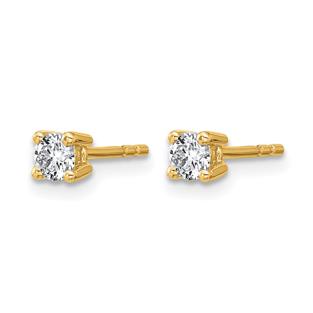 14ky 1/3 ctw Cert Lab Grown Dia VS/SI+ G+ Round 4 Prong Hvy Wt Earring-EM1006-033C-LG